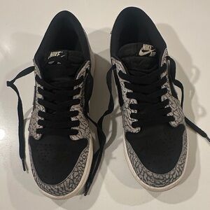Nike Air Jordan 1 Retro Low OG Black and White Patterned Sneakers